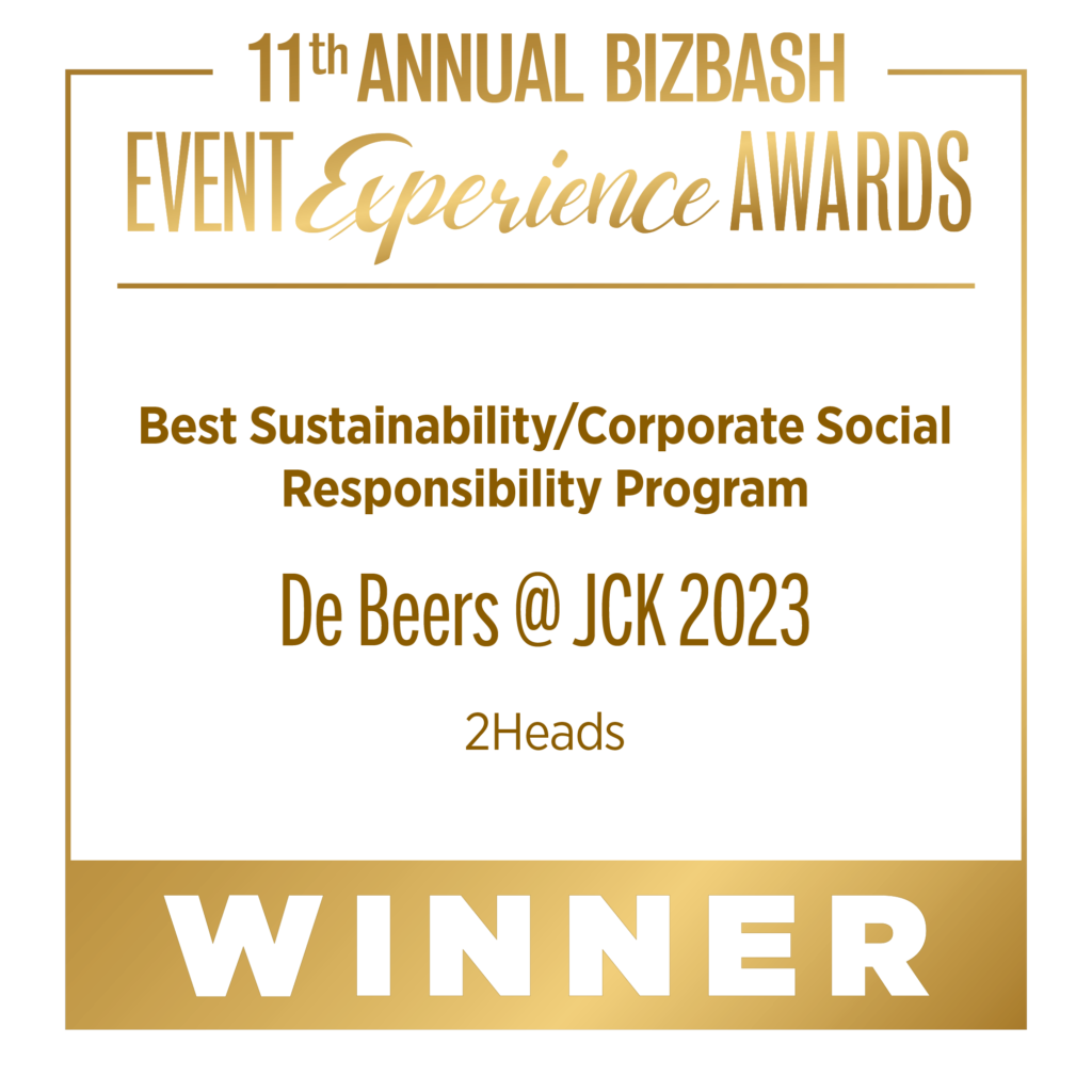 2Heads + De Beers win @ BizBash Awards